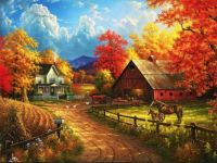 scenic autumn farm