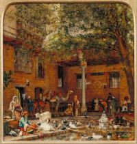 John Frederick Lewis - Study for 'The Courtyard of the Coptic Patriarch's House in Cairo'