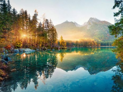 Jigsaw Puzzle | Sunrise at Hintersee Lake, Bavarian Alps | 130 pieces ...