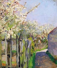 CELEBRATING SPRING! / Maria Iakunchikova (1870-1902) - Trees in Blossom  / And some Robert Frost.