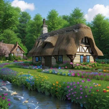 Solve Country Cottage Jigsaw Puzzle Online With 256 Pieces