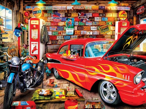 Solve Hot Rod Garage jigsaw puzzle online with 320 pieces