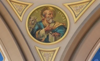 St. Luke the Evangelist, with his Symbol the Winged Ox - Dome in the Cathedral of Altoona, Pennsylvania  / Resize from 12 to 600 pieces.