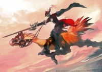 FFXIV: Red Mage riding a chocobo