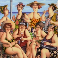 Carlos Ferreya Artwork  -  'Down on the Beach'