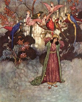 Beauty in the Garden by Edmund Dulac