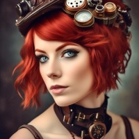 Steampunk in red1, by ArnoGrabner1955