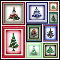 Merry Christmas Tree Broaches and Thank You Letter