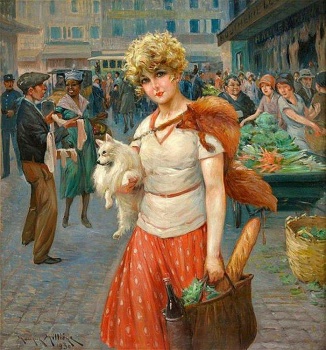 Maurice Milliere Artwork  -  'Market Day'