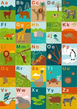 Solve ALPHABET ZOO (theme) jigsaw puzzle online with 54 pieces