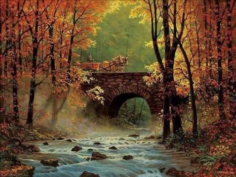 Solve Autumn Bridge jigsaw puzzle online with 80 pieces