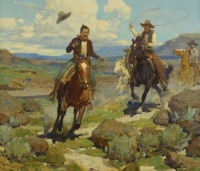Frank Tenney Johnson (American, 1874–1939), Pursuit of a Cattle Thief (1934)