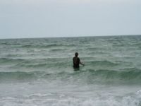 Wading in the Atlantic