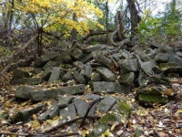 pile of stones pushed over the ravine, went back on Saturday to get pic