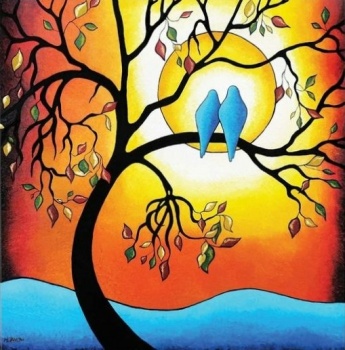 Solve Blue birds jigsaw puzzle online with 64 pieces