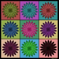 Feather pinwheel mosaic