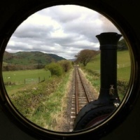Driver's eye view on The Talyllyn Railway.
