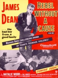 REBEL WITHOUT A CAUSE - 1955 MOVIE AD. - JAMES DEAN, NATALIE WOOD, SAL MINEO