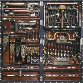 19th century H.O.Studley tool box.