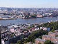 Port of Hamburg from the Michel
