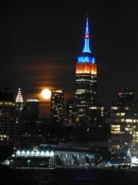 Full Moon Rising Over Manhattan