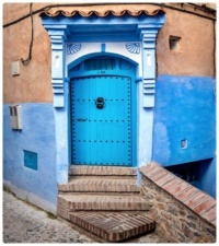 Blue Door with Corner Entrance