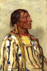 Joseph Henry Sharp (American, 1859–1953), Chief Flat Iron (1905)