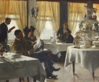 Albert Chevallier Tayler - (English, 1862-1925) - Interior Scene with Figures, 1883.