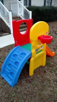 Great Grandson's First Slide