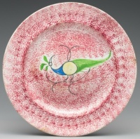 Spatterware Plate, possibly made in Staffordshire, England. 1800–1830