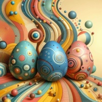 Modern Easter Eggs Abstract   (resizable 9 to 306 pieces)