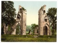 Glastonbury Abbey. Circa 1900. Photochromatic image.