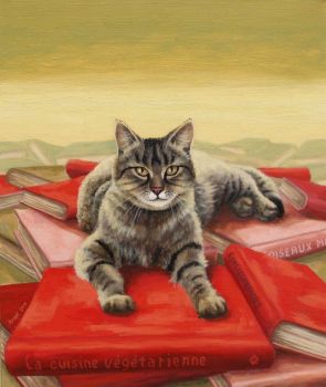 A Work By Artist Francois Knopf, Could Be Titled 'Cat Tales'