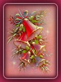 Christmas Bells  on a Vintage Christmas Card