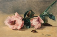 Eva Gonzalès (French, 1849–1883), Peonies and a Cockchafer (ca 1871–72)