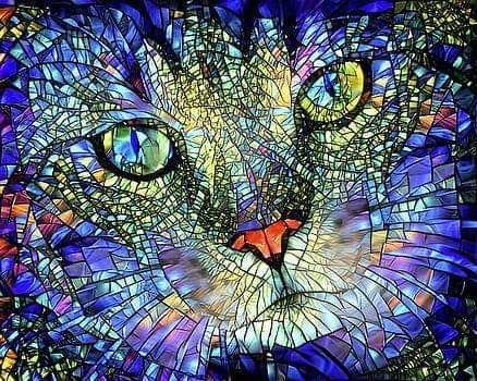Stained-Glass Cat