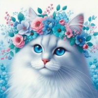 gato com flores