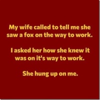 My wife called me....