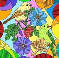ptáci a květiny