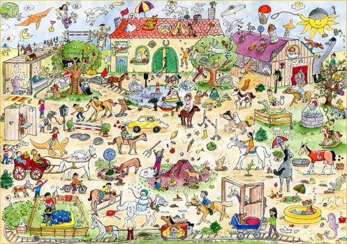 Solve lots going on jigsaw puzzle online with 140 pieces