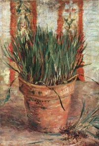Van Gogh - Flowerpot with Chives, 1887  / This image will go up to 450 pieces.  Just ask.