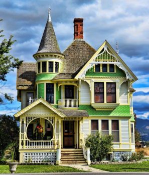 Before the Rain --  Victorian House in Seattle, Washington...