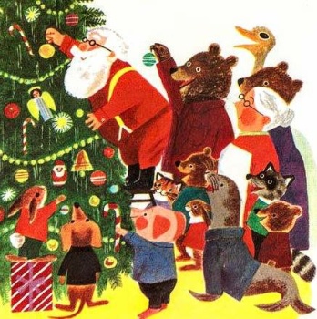 Solve Richard Scarry Christmas Tree jigsaw puzzle online with 49 pieces