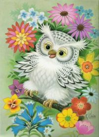 Owl Among the Flowers