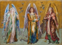 Angels Representing Adoration, Praise, Thanksgiving, and Love,  John La Farge, 1890s