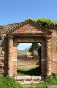 Entrance to a Roman House in Ostia Antica, the location of the ancient harbor of Rome.