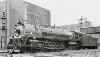 Toledo Peoria & Western ALCo Northern(4-8-4) #85 at Peoria, IL. July 16, 1939