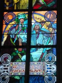 Part of the Mucha window in St Vitus Cathedral, Prague