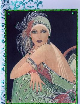 Jigsaw Puzzle Green Art Deco Lady Pinterest Pieces Jigidi