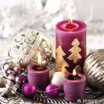 Purple Christmas decorations